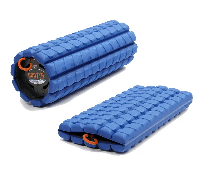 The morph collapsible foam roller collapsed and expanded.