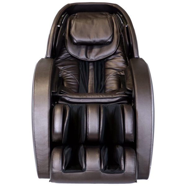 The Genesis Max Massage Chair in Silver/Brown from the front.