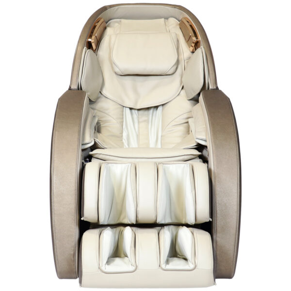 The Genesis Max 4D Massage Chair in Rose gold from the side.