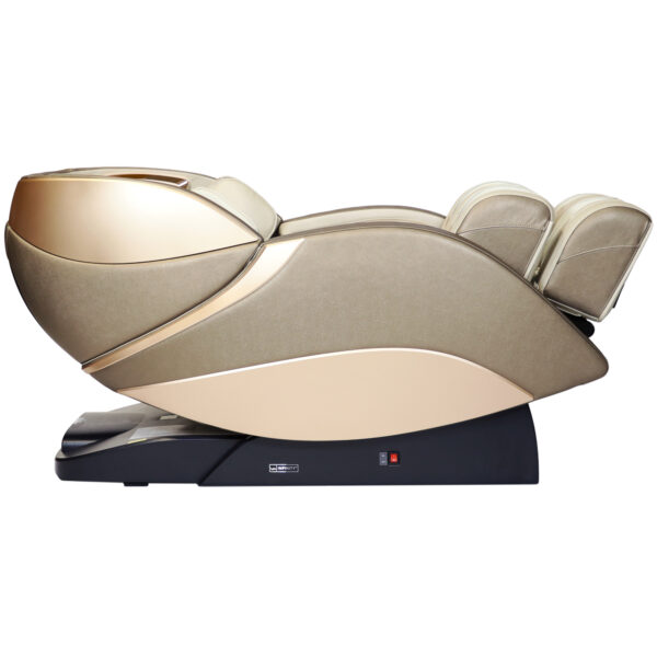 The Genesis Max 4D Massage Chair in Rose gold from the side.