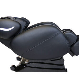 The Smart Massage Chair reclined in black from the side.