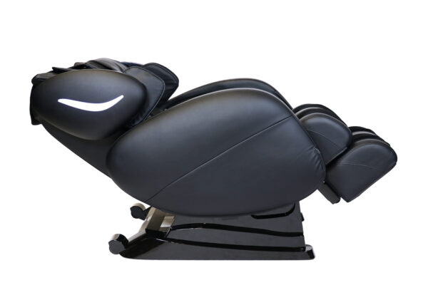 The Smart Massage Chair reclined in black from the side.